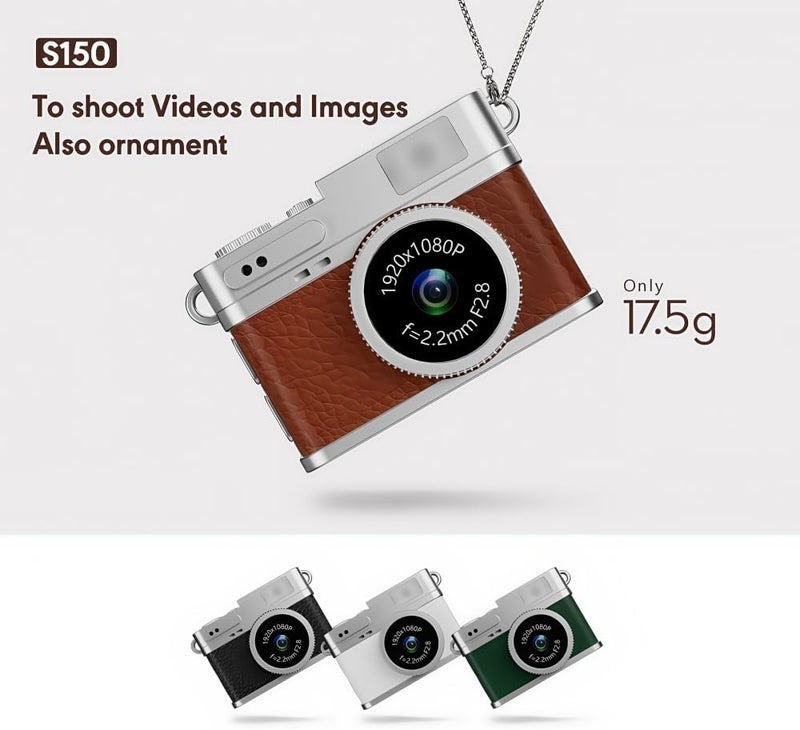 RWSEFK Retro Mini Digital Video Keychain Camera Small bodycam 1080P HD Video Go Cam 0.96" IPS Screen 4 Colors Type-C Pro17g 8GB Pocket Video Recorder for Travel Recording Gifts for Girls Stocking Stuffers - Image 2